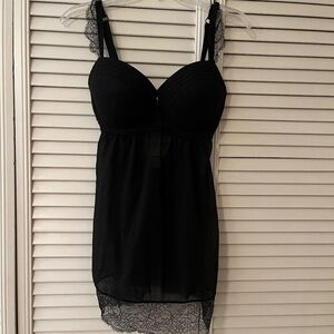 Parfait - Black Lace Chemise with Underwire Support - 30FF